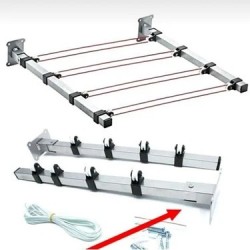 Duvara Monteli Çamaşır Kurutma Askısı Makaralı