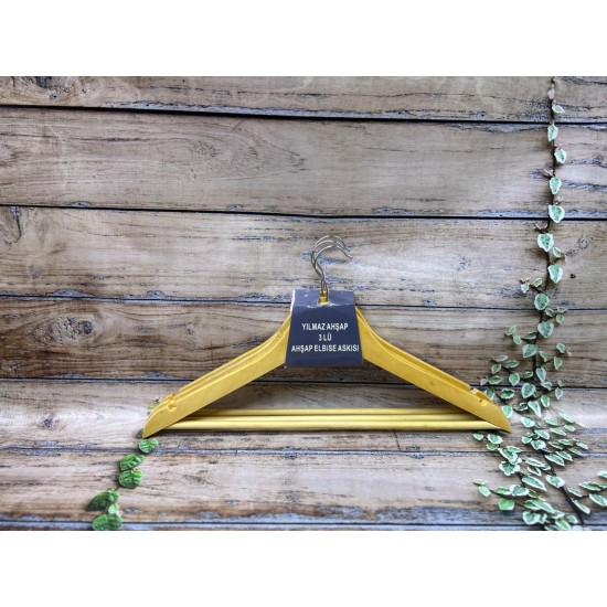 Ahşap Elbise Askısı 3 Lü YLMZ-ASK-01