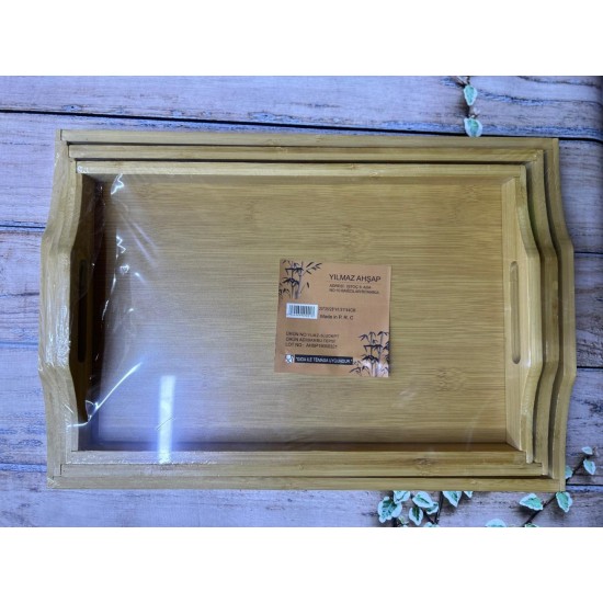 Bambu 3 Lü Dik Tepsi YLMZ-3 Lü DKTPS