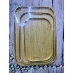 Bambu 3Lü İnce Tepsi Dikdörgen