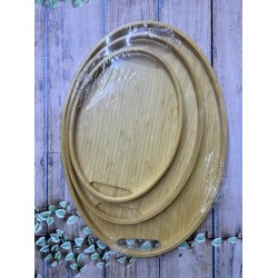 Bambu 3Lü İnce Tepsi oval