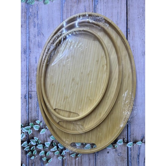 Bambu 3Lü İnce Tepsi oval Bambu 3Lü İnce Tepsi oval