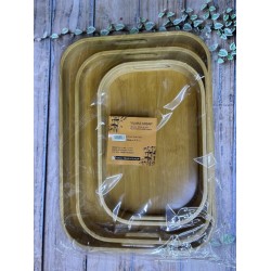 Bambu 3Lü Dikdörtgen  Tepsi YLMZ-3LITPS