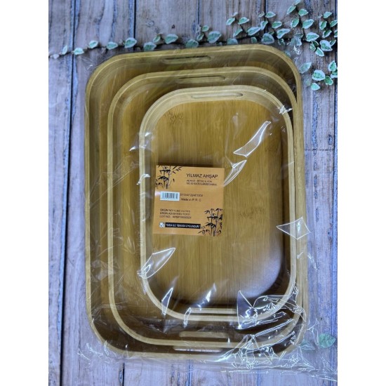 Bambu 3Lü Dikdörtgen Tepsi YLMZ-3LITPS Bambu 3Lü Dikdörtgen Tepsi YLMZ-3LITPS