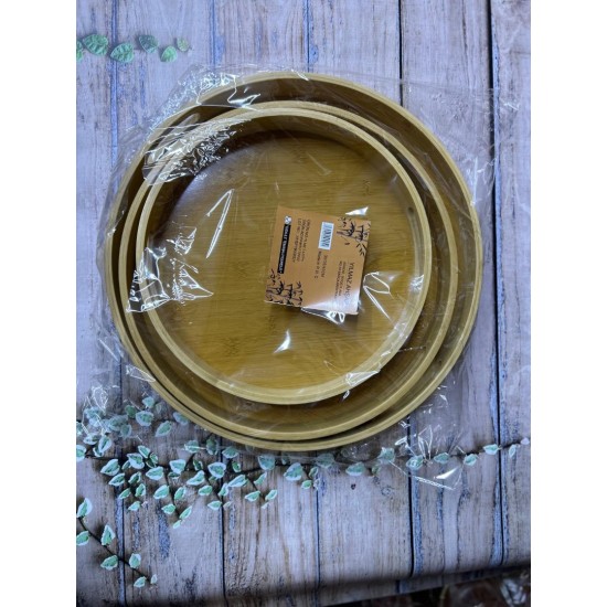 Bambu 3Lü Yuvarlak Tepsi YLMZ-3LITPY Bambu 3Lü Yuvarlak Tepsi YLMZ-3LITPY