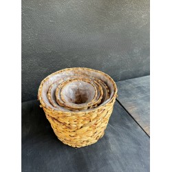 Hasır 4 Lü Yuvarlak Saksılık YLMZ-30744