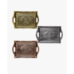 Plastik Dikdörtgen Motif Antik Tepsi