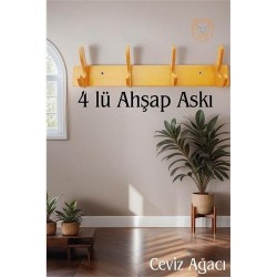Ahşap 4 Kancalı Duvar Askısı