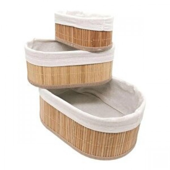 Bambu 3 Lü Oval Ekmek Sepeti YLMZ-4002 Bambu 3 Lü Oval Ekmek Sepeti YLMZ-4002