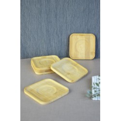 Bambu Çay Tabağı Kare 6 Lı YLMZ-291-B